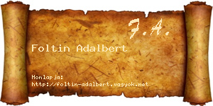 Foltin Adalbert névjegykártya